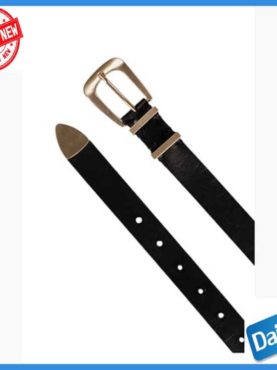 Leather Belt with Western Buckle, Adjustable Sizing, 1 Inch Width